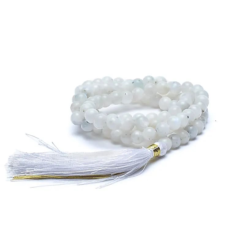 Mala Moonstone Aa Kvalitet 108 Perler + Taske - 0,6 Cm