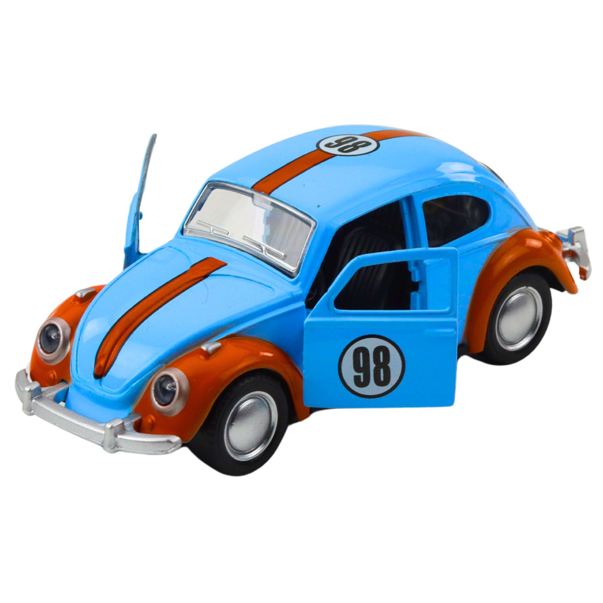 Classic Beetle Car Metal Pull-back Drive Opening Doors Mix