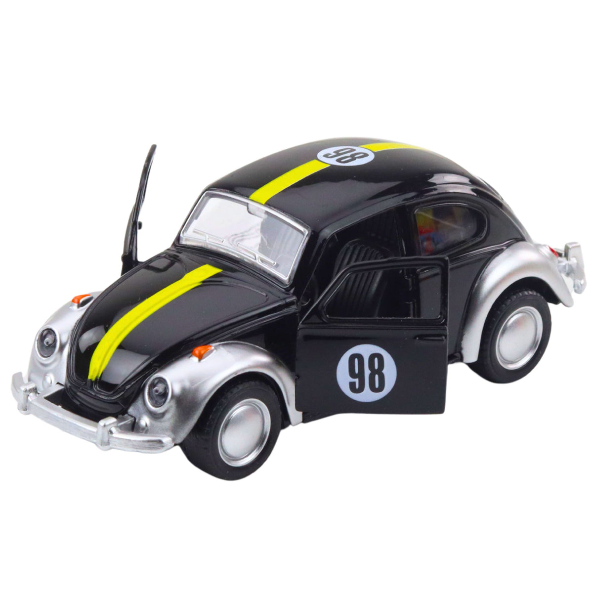 Classic Beetle Car Metal Pull-back Drive Opening Doors Mix