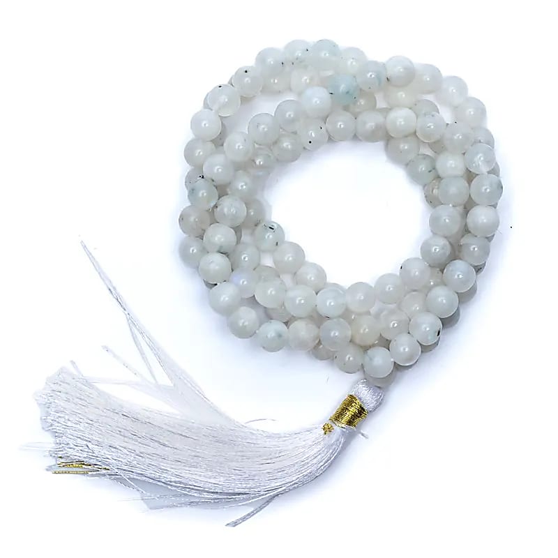 Mala Moonstone Aa Kvalitet 108 Perler + Taske - 0,6 Cm