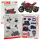 Moto Para Montar Tornillo Metal 1:14 Diy Negro Y Rojo