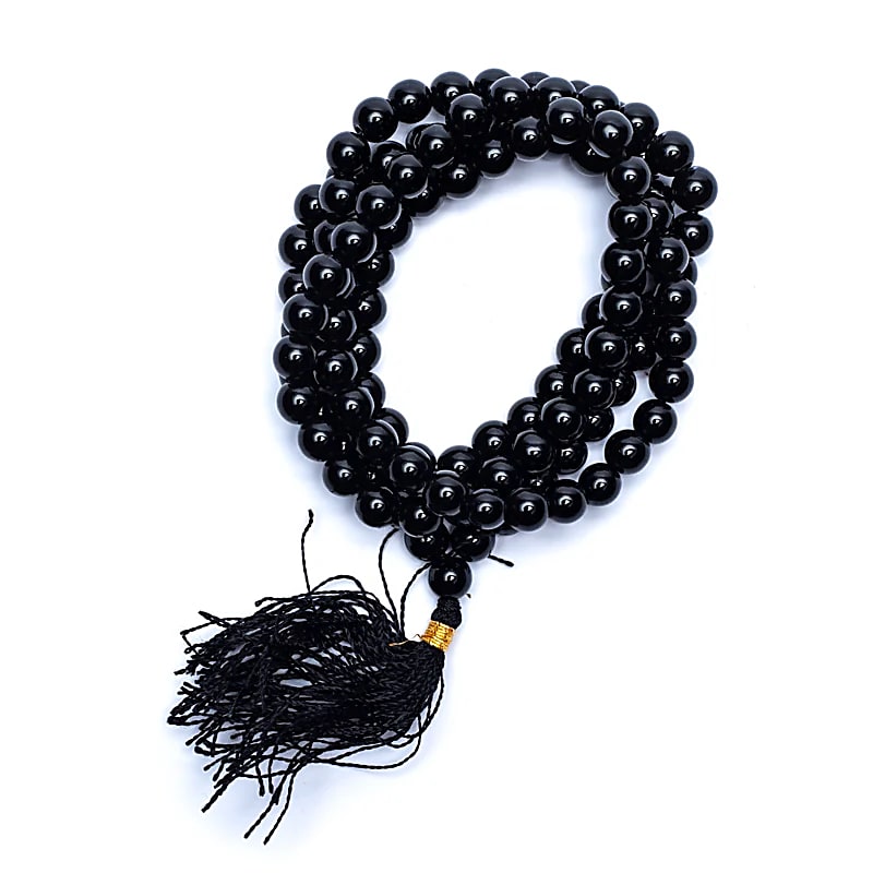 Mala Onyx Black Aa Jakość 108 koralików - 0,7 cm