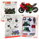 Motorcycle To Assemble Screw Metal 1:14 Diy Green-red