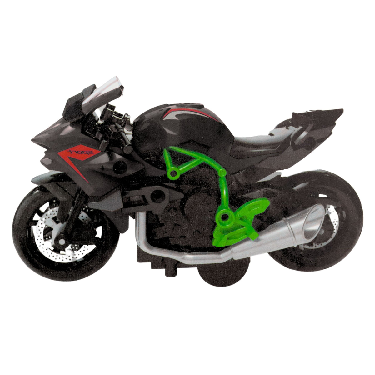 Motorcycle To Assemble Screw Metal 1:14 Diy Green-black