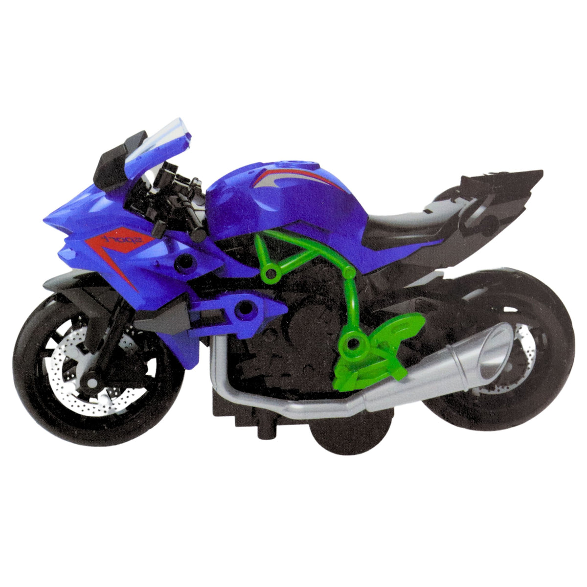 Motorcycle To Assemble Screw Metal 1:14 Diy Green-blue