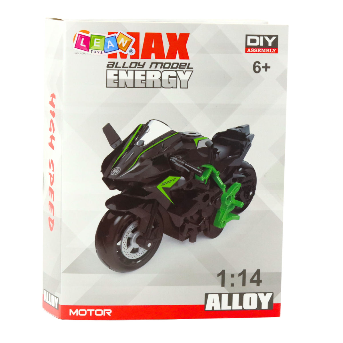 Motorcycle To Assemble Screw Metal 1:14 Diy Green-blue