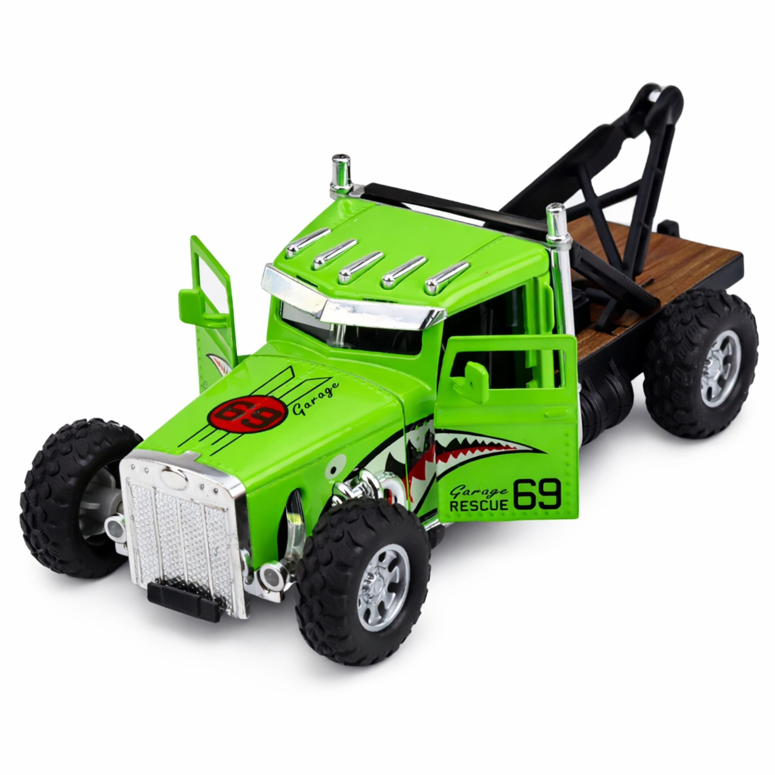 Classic Tow Truck With Pull-back Drive Metal Opening Doors 1:32 Mix