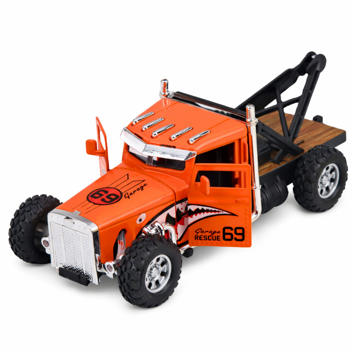 Classic Tow Truck With Pull-back Drive Metal Opening Doors 1:32 Mix
