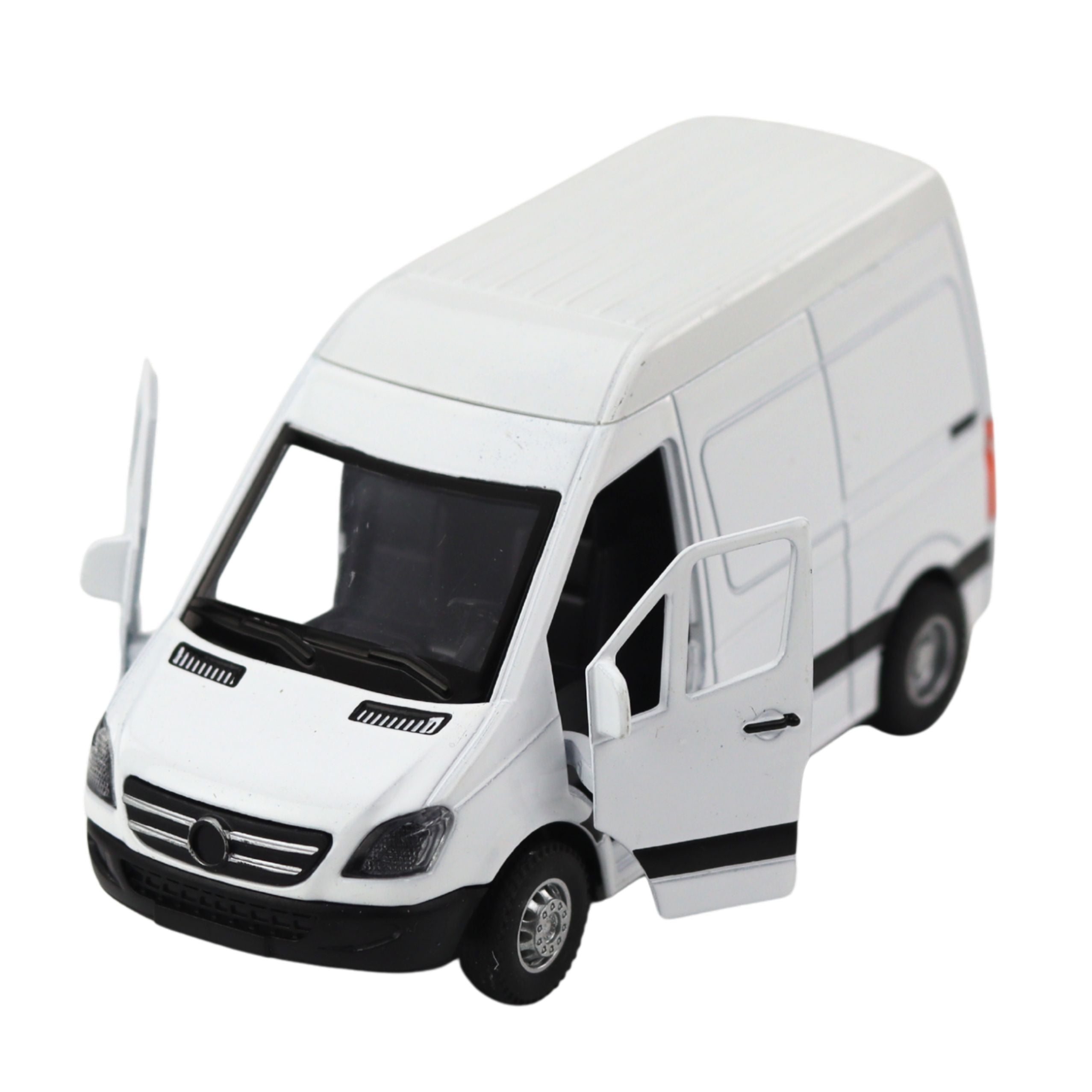 Metal Delivery Truck With Pull Back Motor Lights Sounds White 1:32