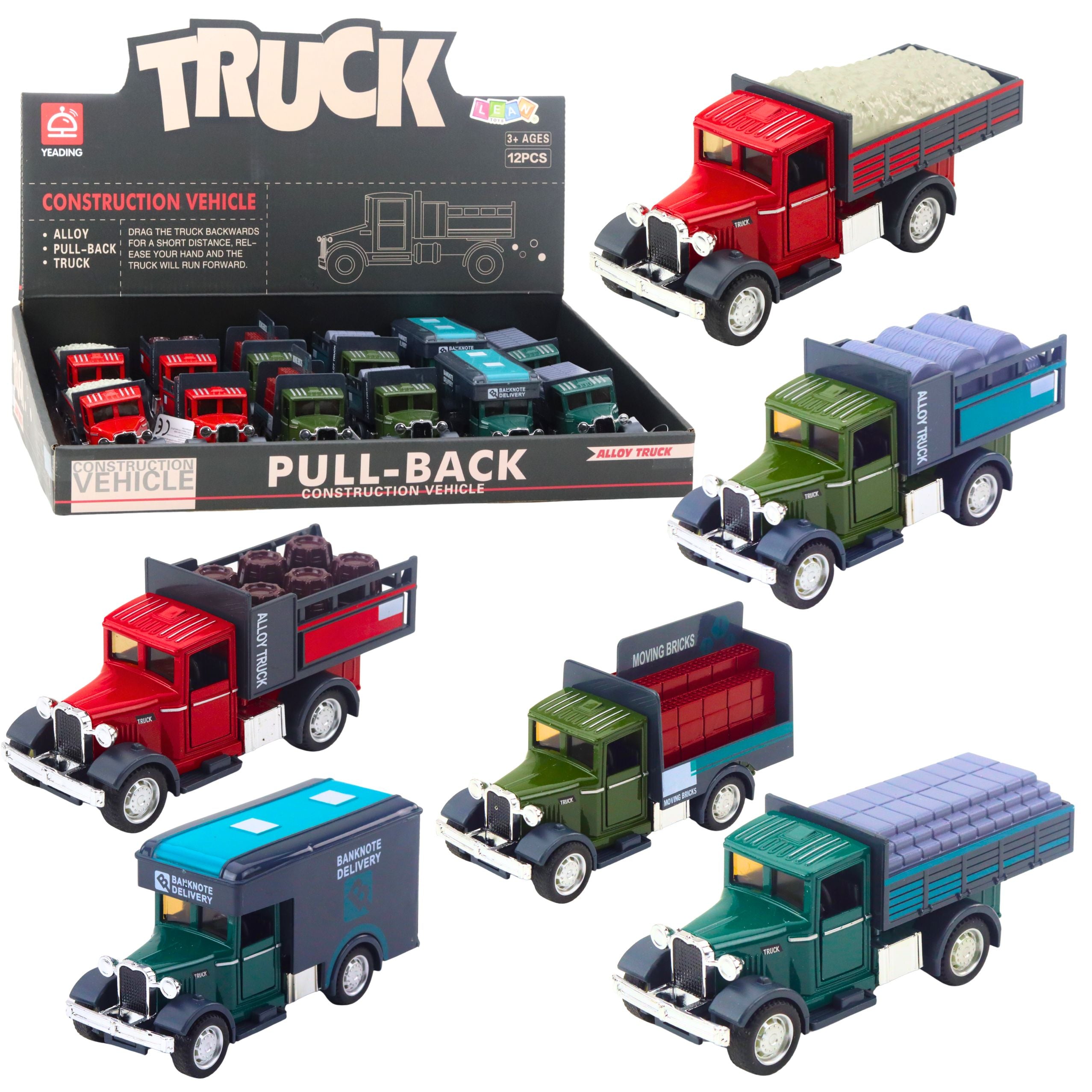 Classic Metal Truck Pull Back Lights Sounds
