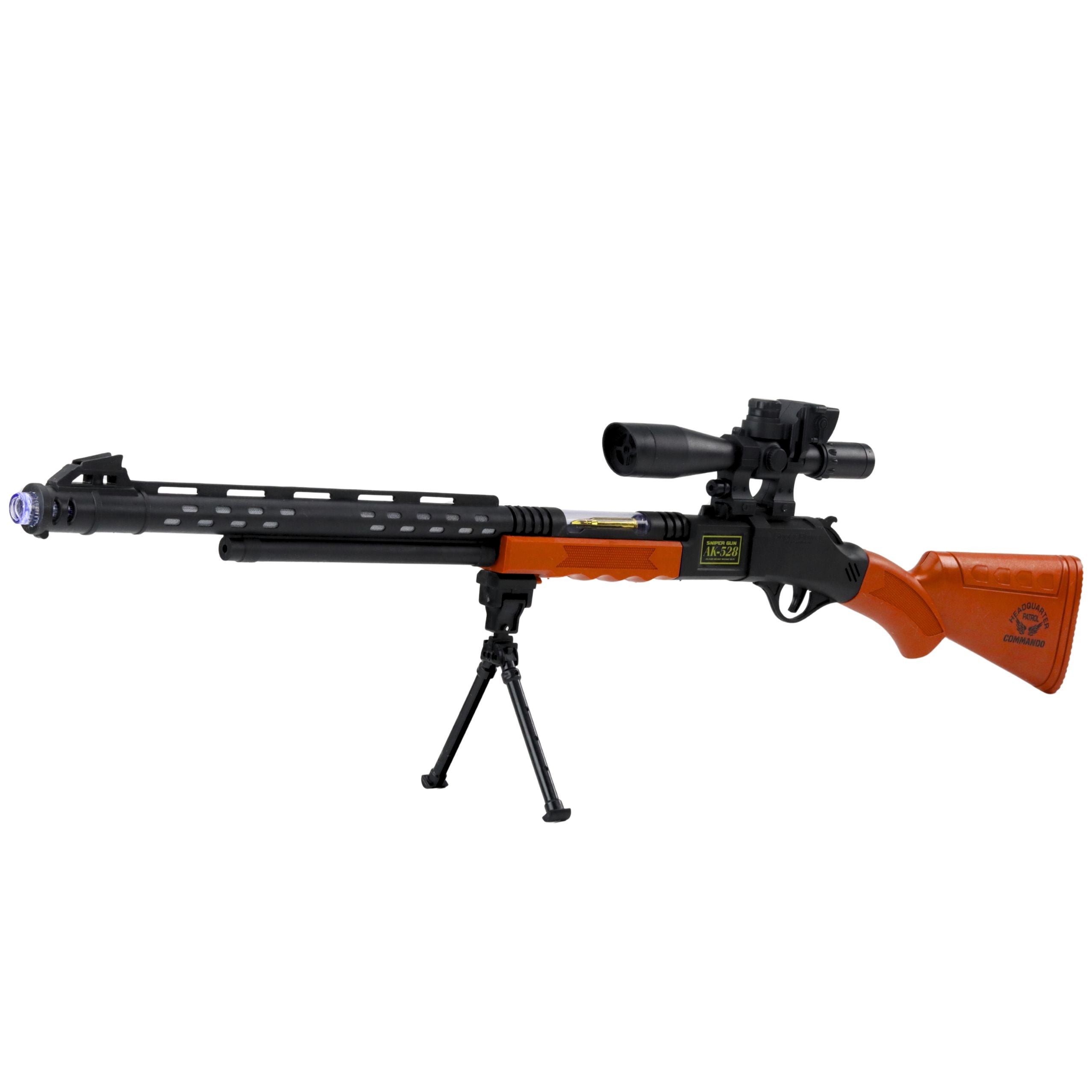 Toy Sniper Rifle Ak-528 Sight Tripod Lights Sounds