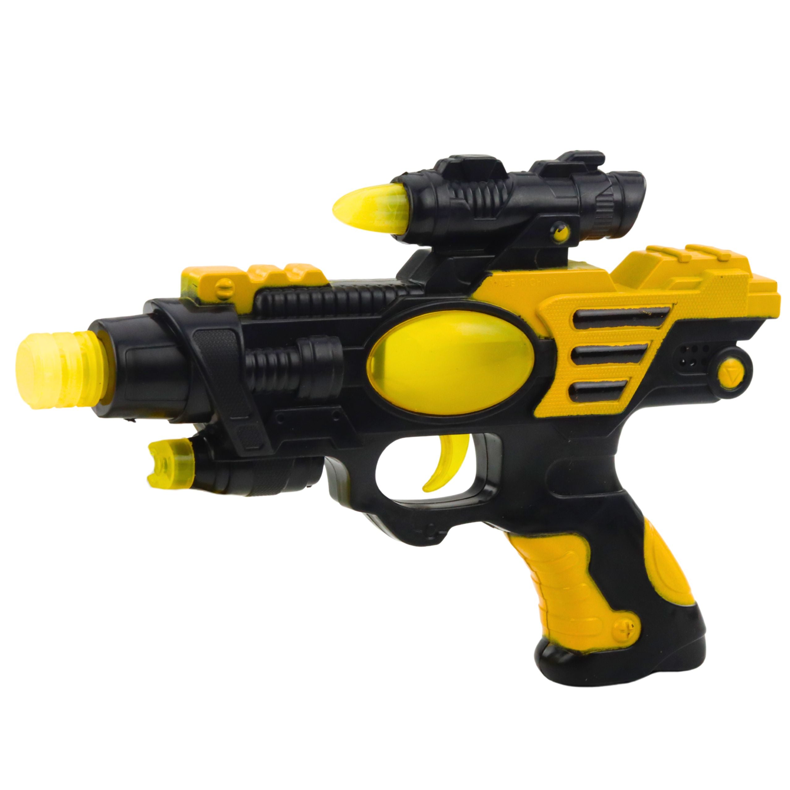 Space Gun Weapon Black And Yellow Lights Sounds