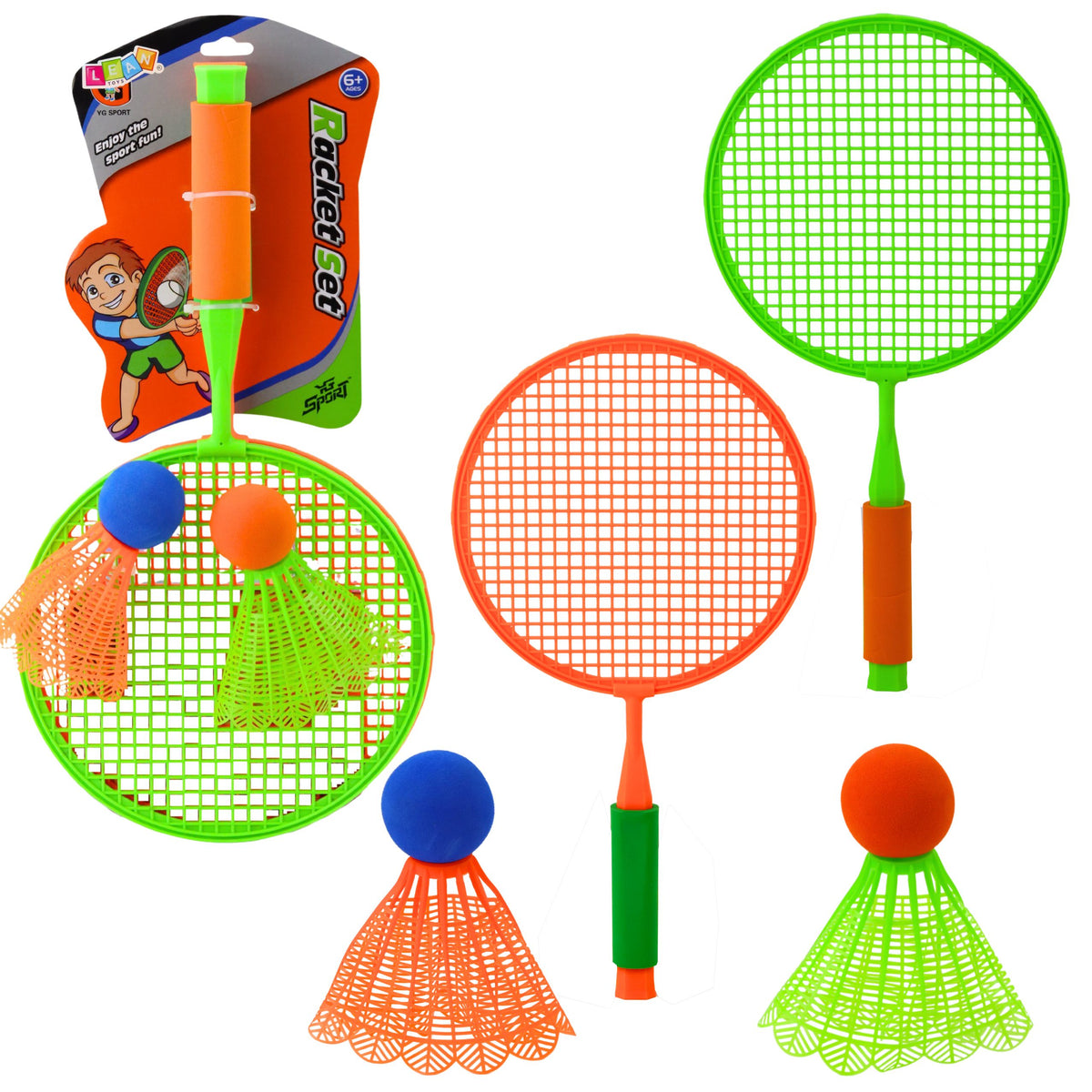 Badmintonschläger-set: 2 Schläger 2 Große Federbälle Und Ein Ball