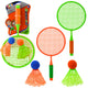 Badmintonschläger-set: 2 Schläger 2 Große Federbälle Und Ein Ball