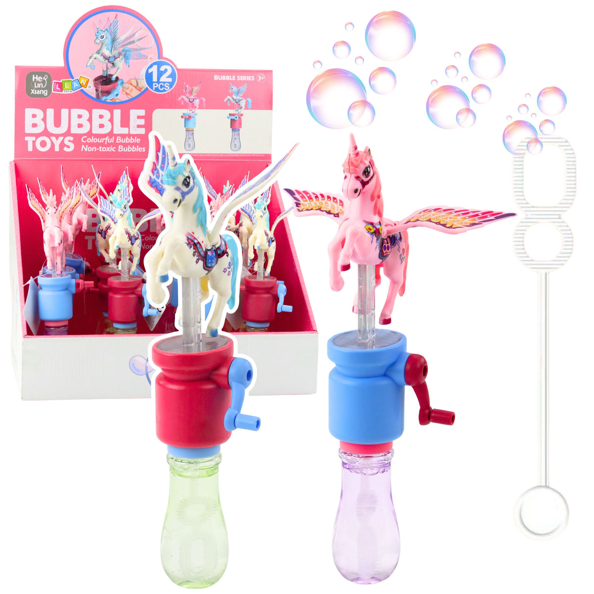 Baloane de sapun Unicorn Aripi Miscatoare Manivela 23cm Mix
