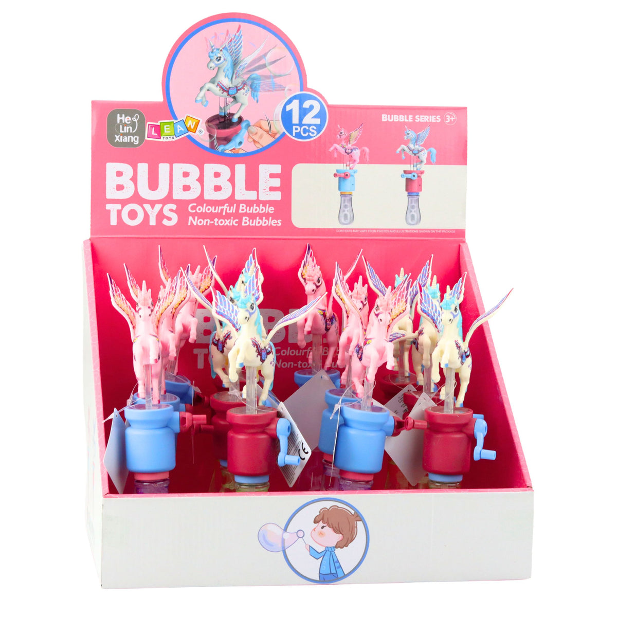 Baloane de sapun Unicorn Aripi Miscatoare Manivela 23cm Mix