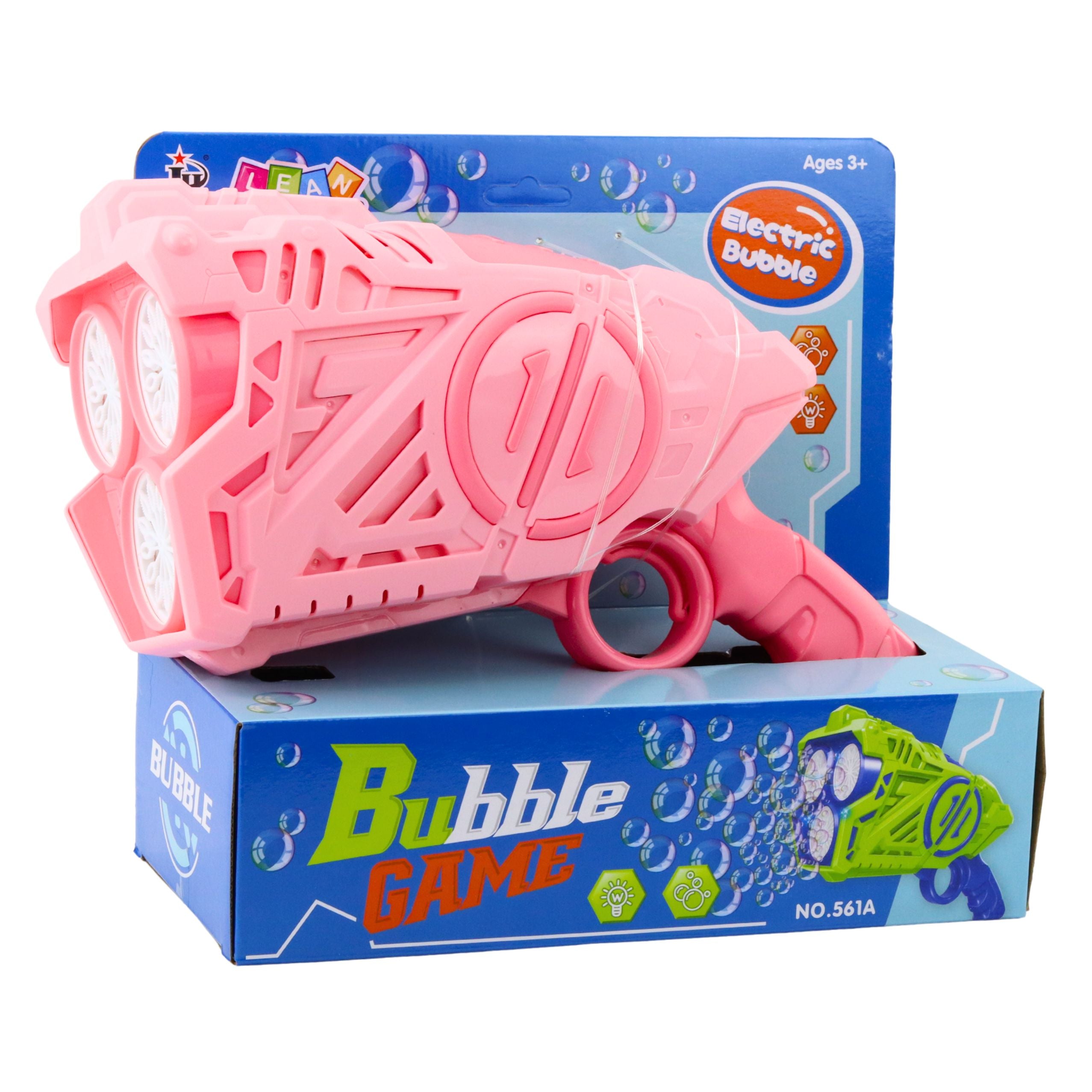 Battery Operated Bubble Gun Led Lights Pink