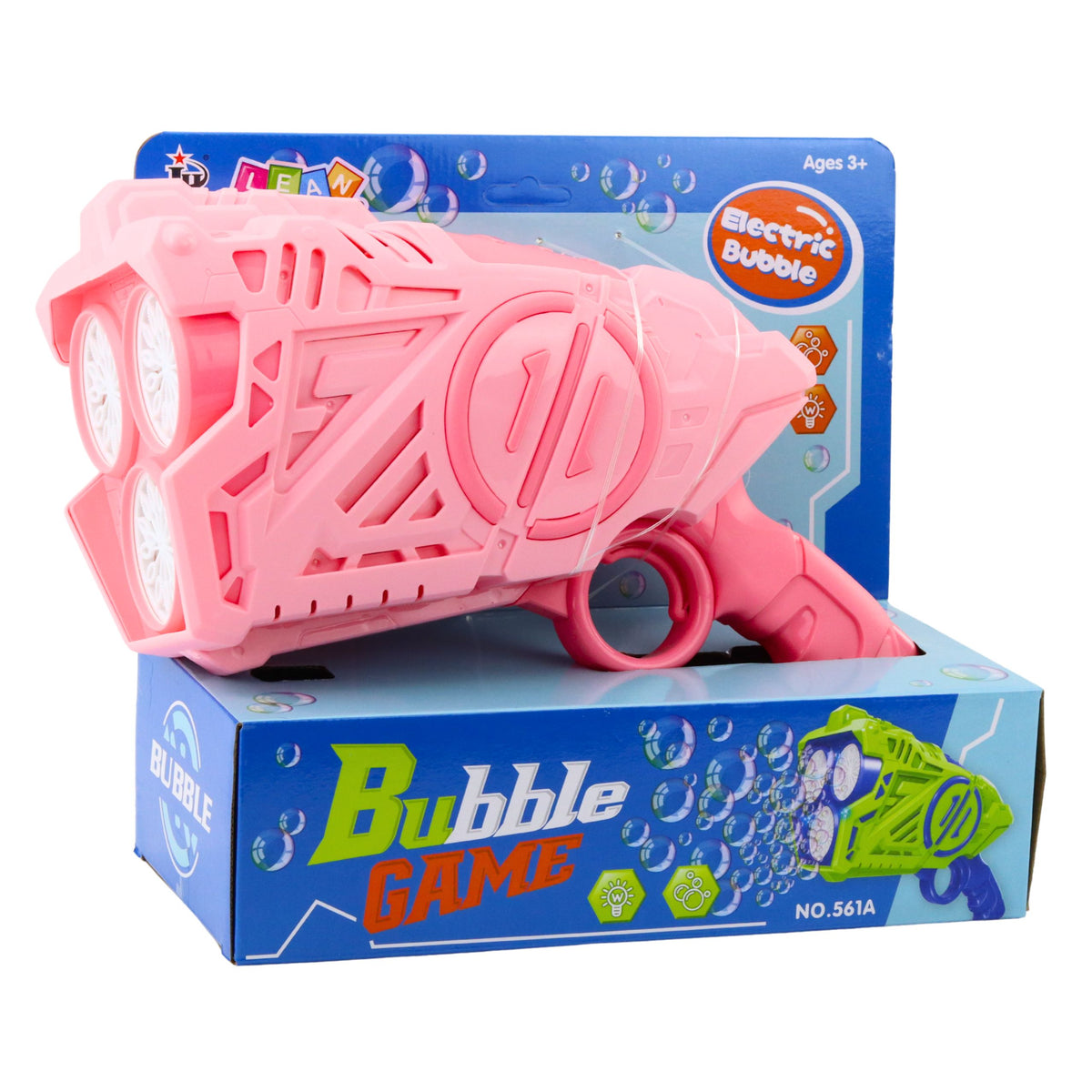 Battery Operated Bubble Gun Led Lights Pink