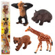 Set Of Mini Figures Wild Animals Chimpanzee Giraffe 6-9cm 4pcs