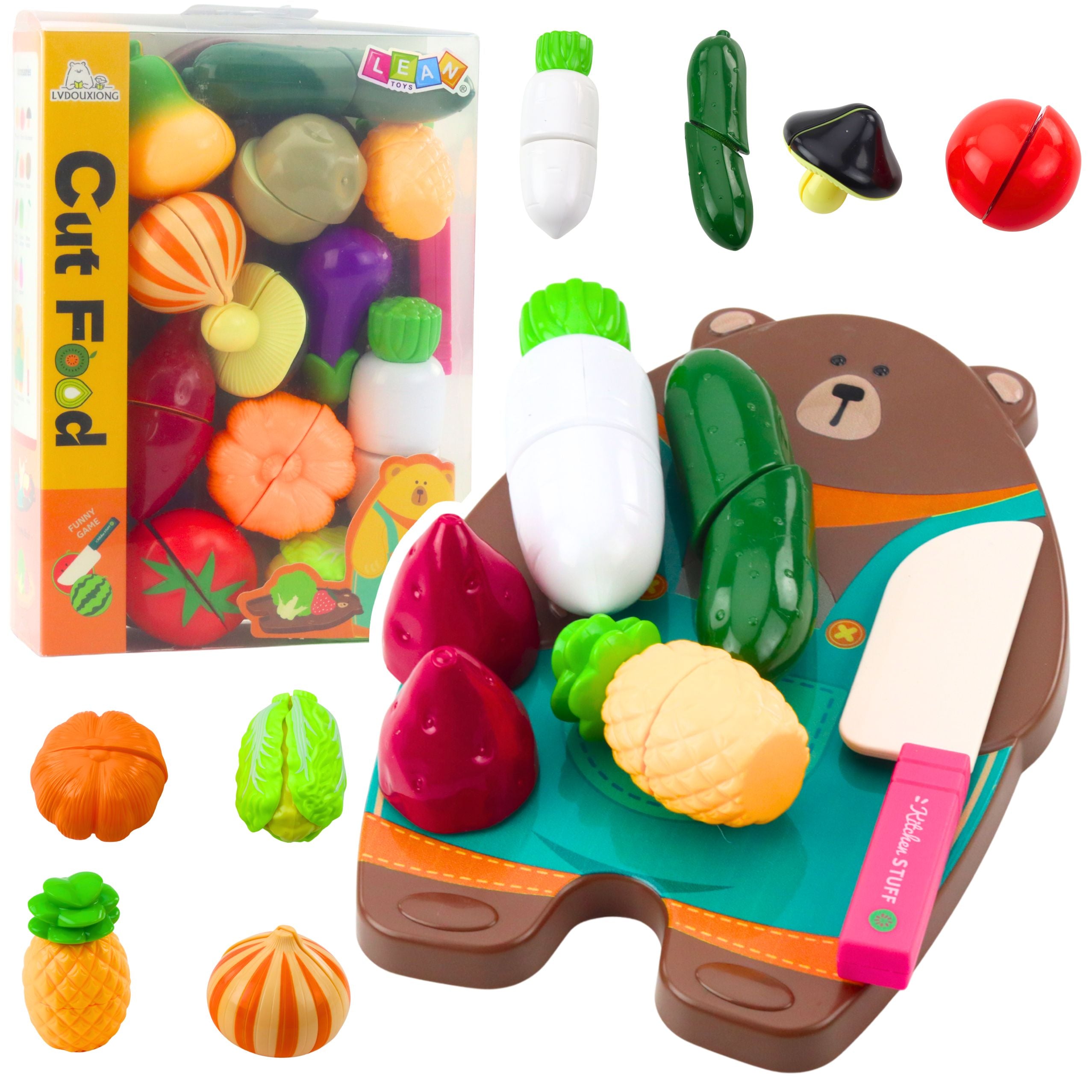 Conjunto de corte de vegetais faca acessórios educacionais para crianças