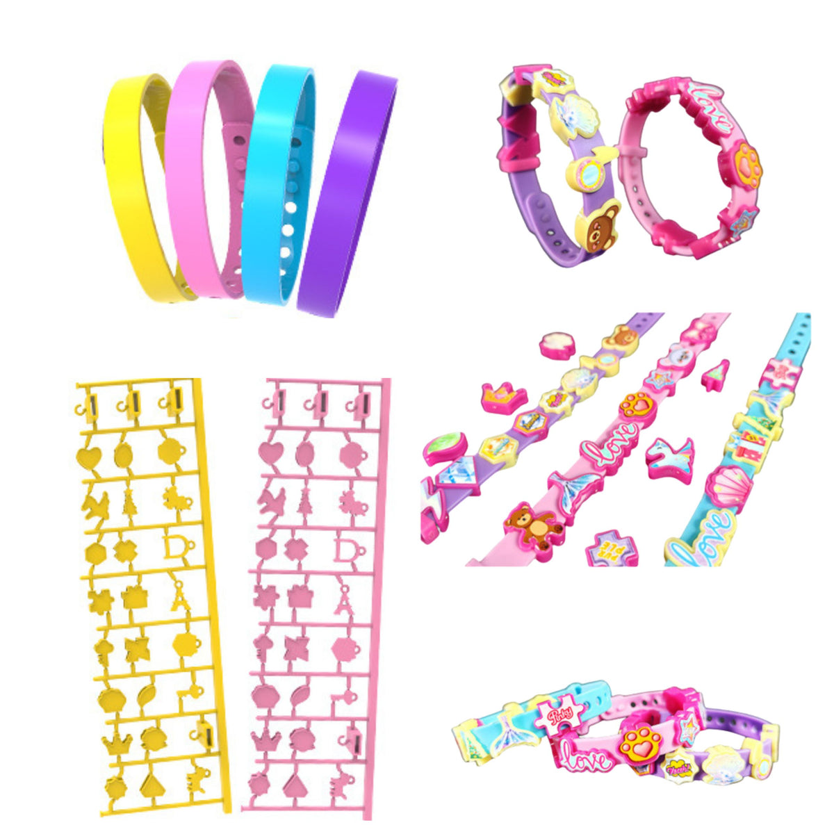 Diy Bracelet Set Animal Charms 4 Adjustable Bracelets