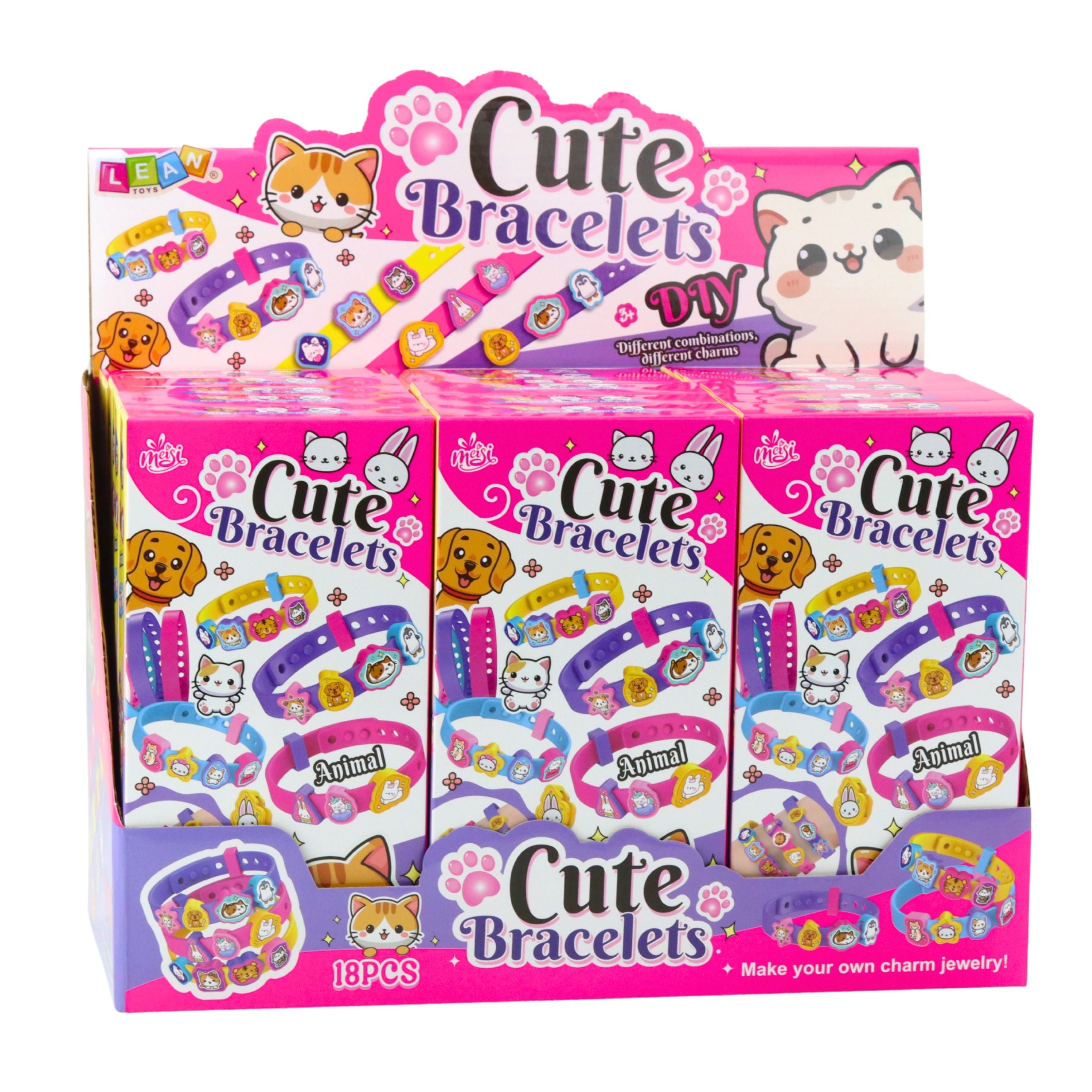 Diy Bracelet Set Animal Charms 4 Colorful Bracelets