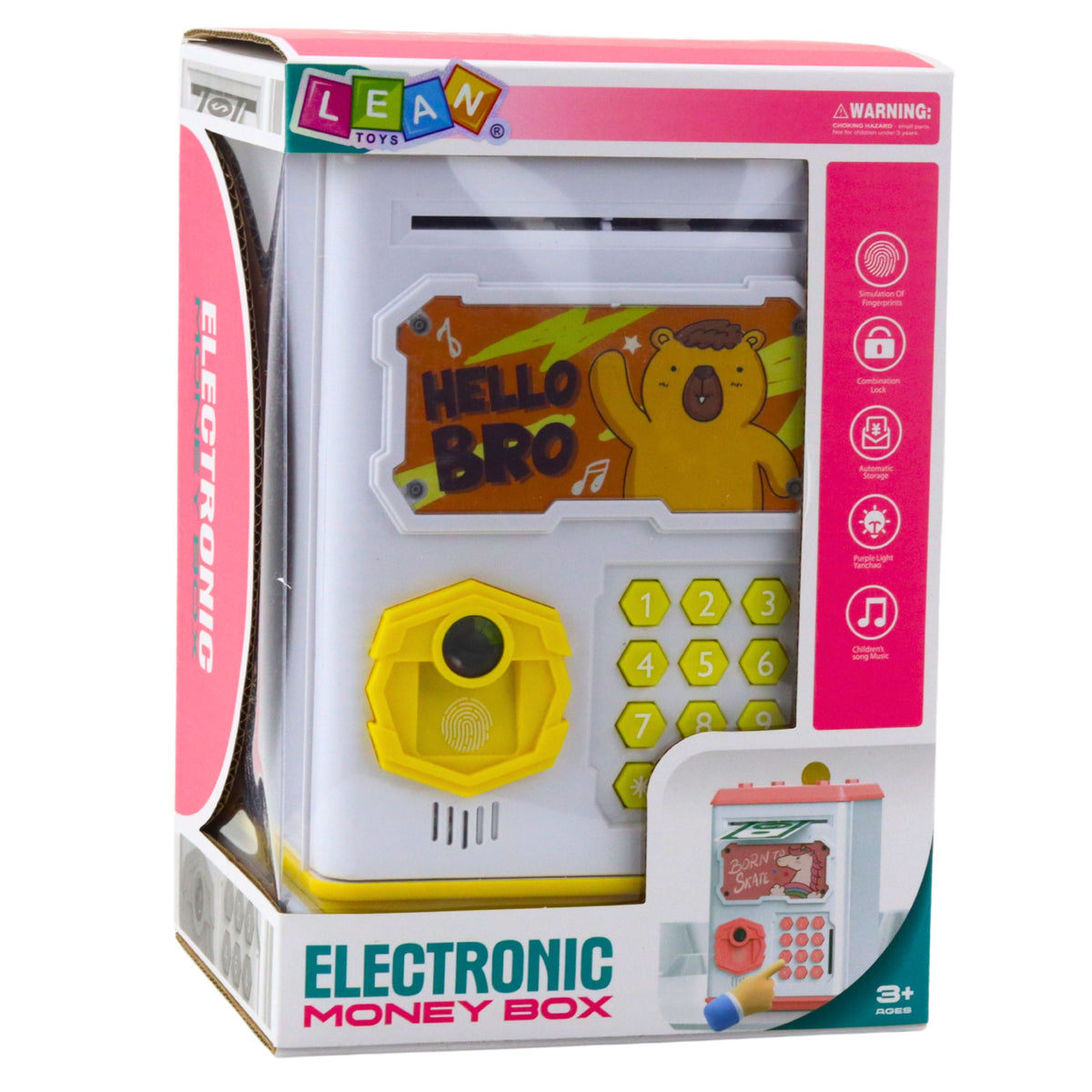 Electronic Safe Atm Piggy Bank With Pin For Children Capybara Yellow