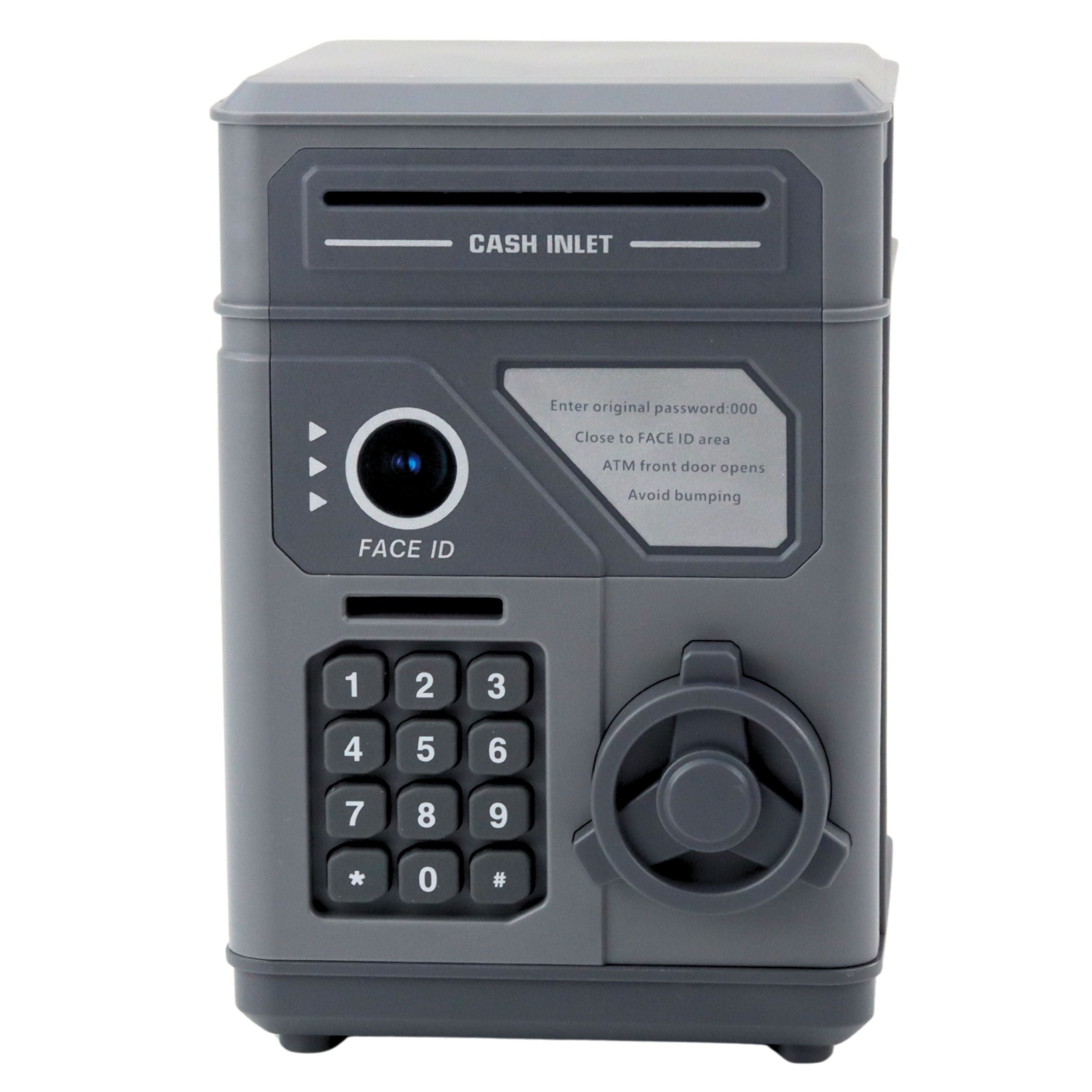 Electronic Safe Atm Piggy Bank With Pin For Children Gray