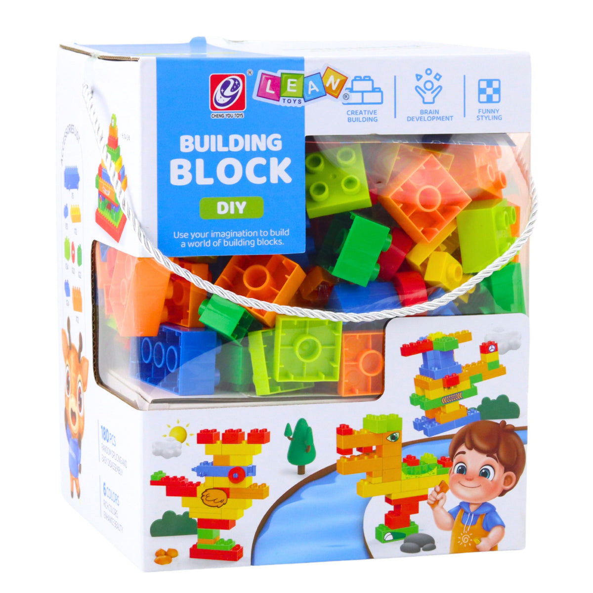 Set Of 3d Colorful Construction Blocks 180 Pcs.