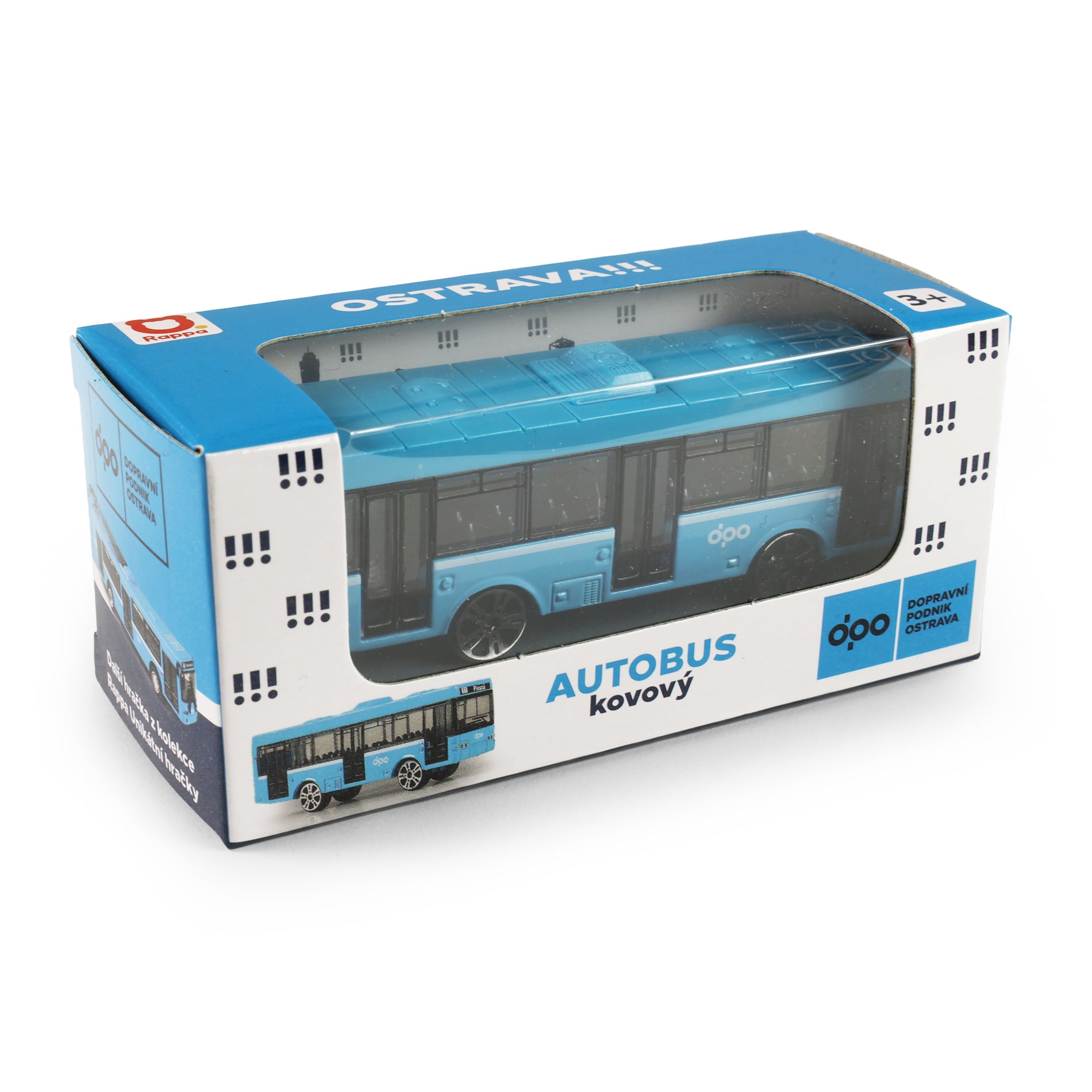 Ônibus metálico Dpo Ostrava Azul 8 cm