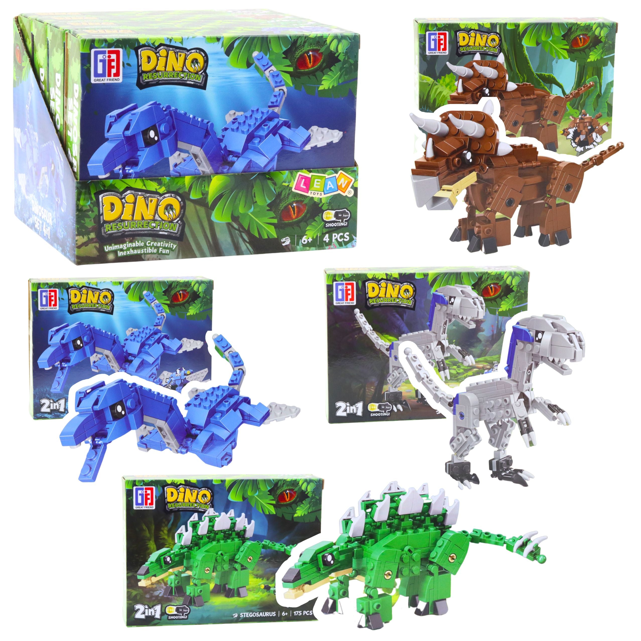 Construction Blocks Set Dinosaur Robot 2in1 148-175 Pcs Mix