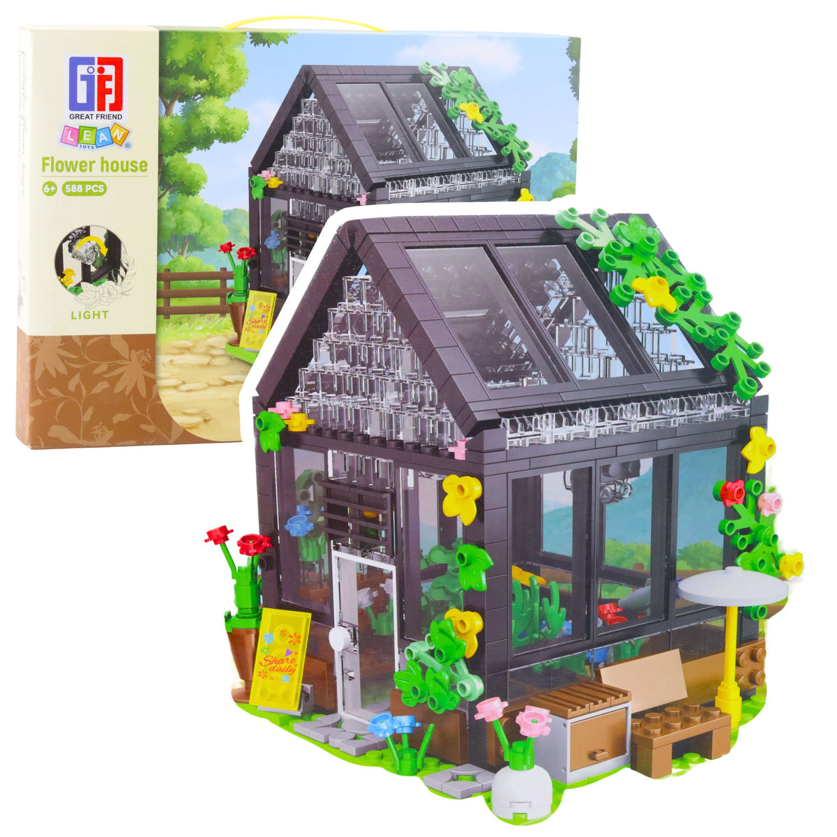Mini-Gewächshaus-Gartenhaus-Bausteine, 588-tlg.
