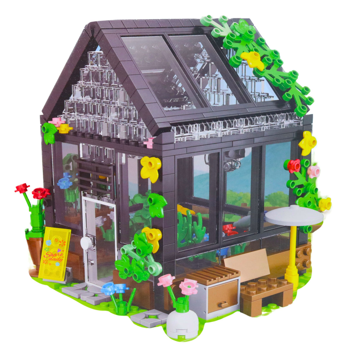 Mini-Gewächshaus-Gartenhaus-Bausteine, 588-tlg.
