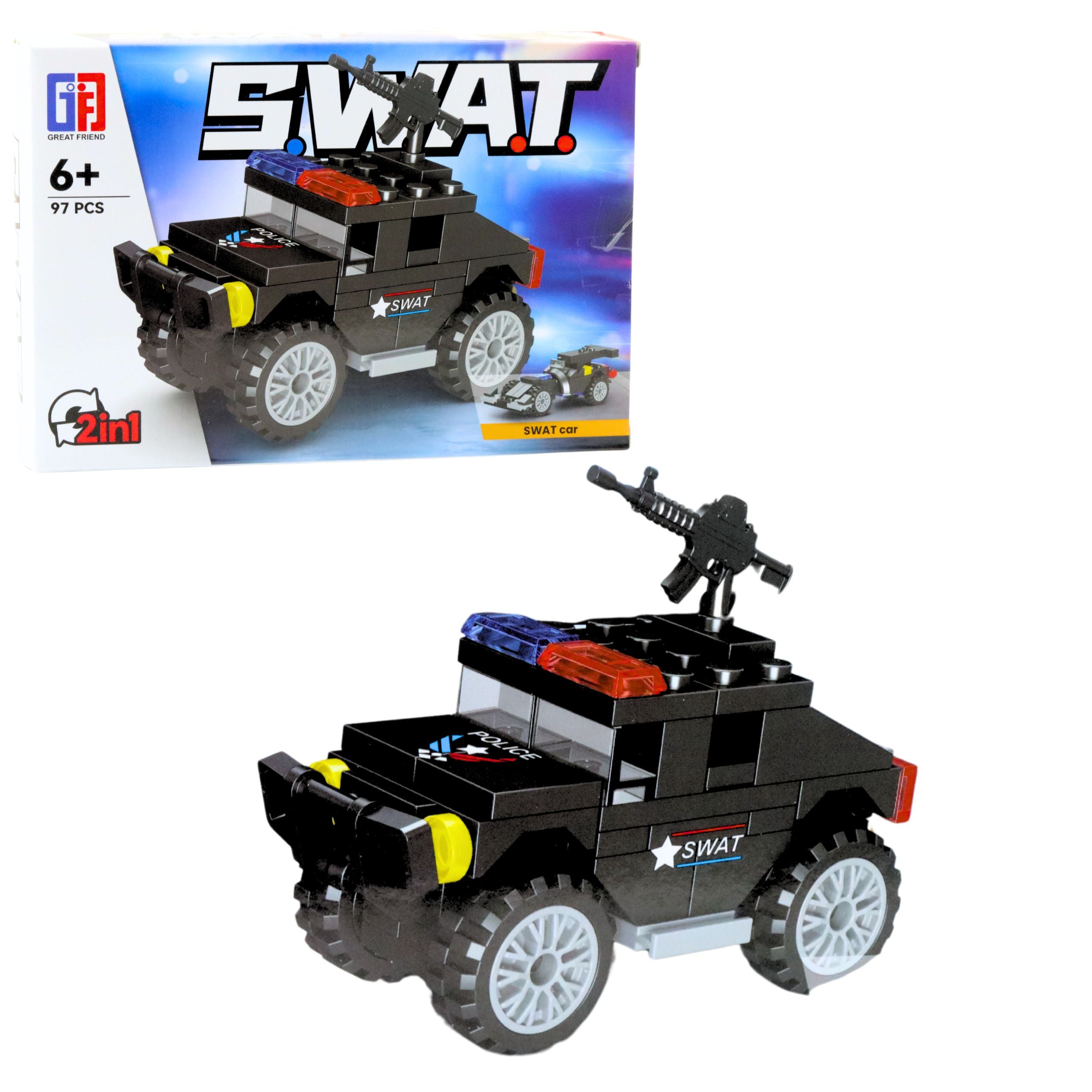 Construction Bricks Vehicles Transport Swat 2in1 92-117 Pcs.