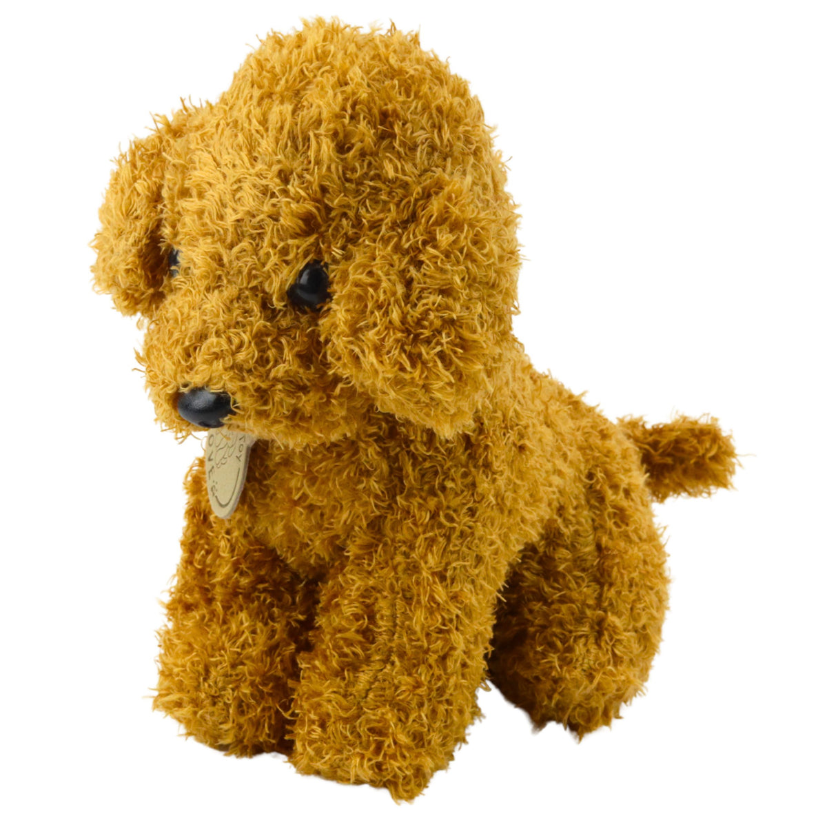Perro Caniche En Bolsa De Velcro Peluche Marrón Claro