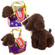 Madra Poodle I Mála Velcro Bréagán Cuddly Donn Dorcha