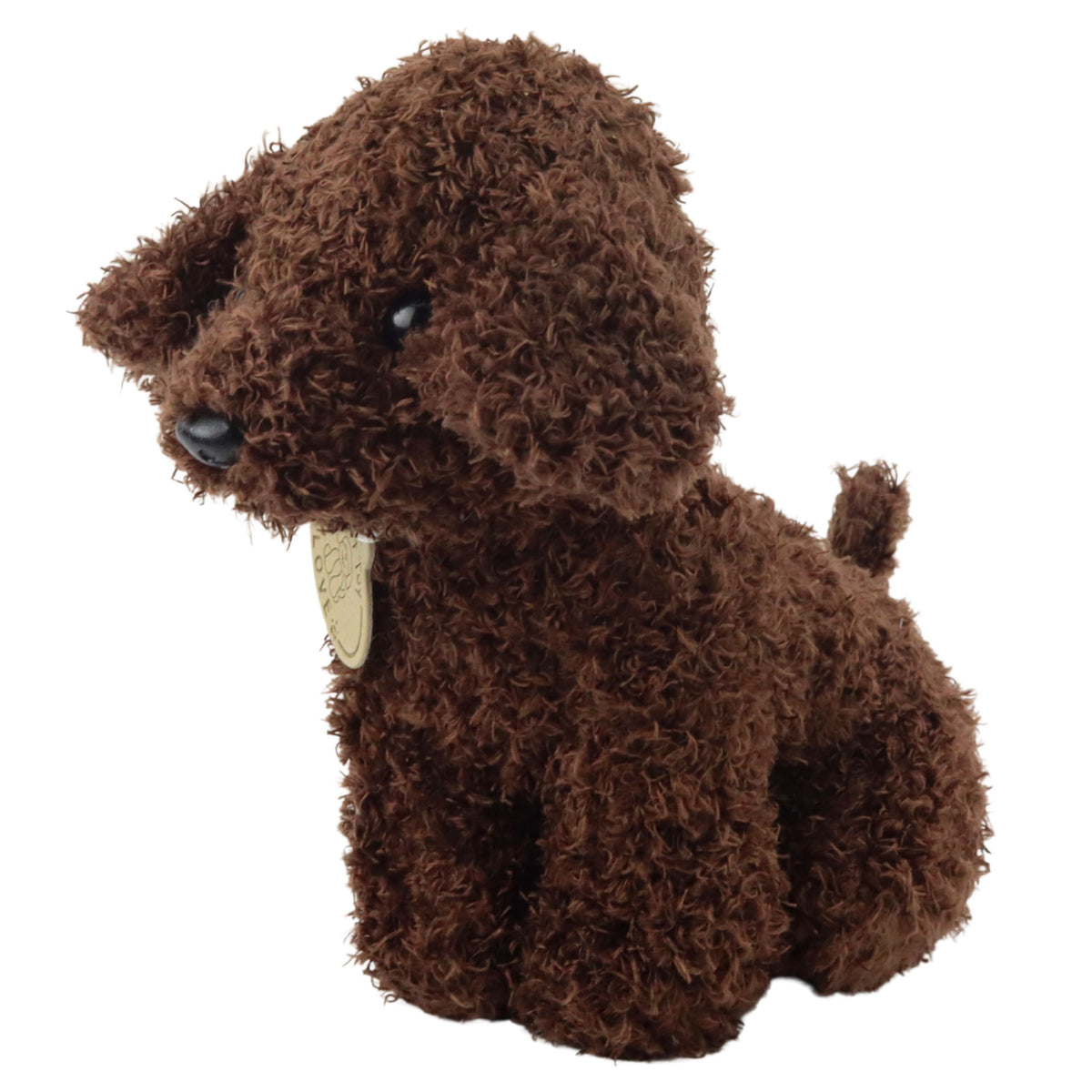 Madra Poodle I Mála Velcro Bréagán Cuddly Donn Dorcha