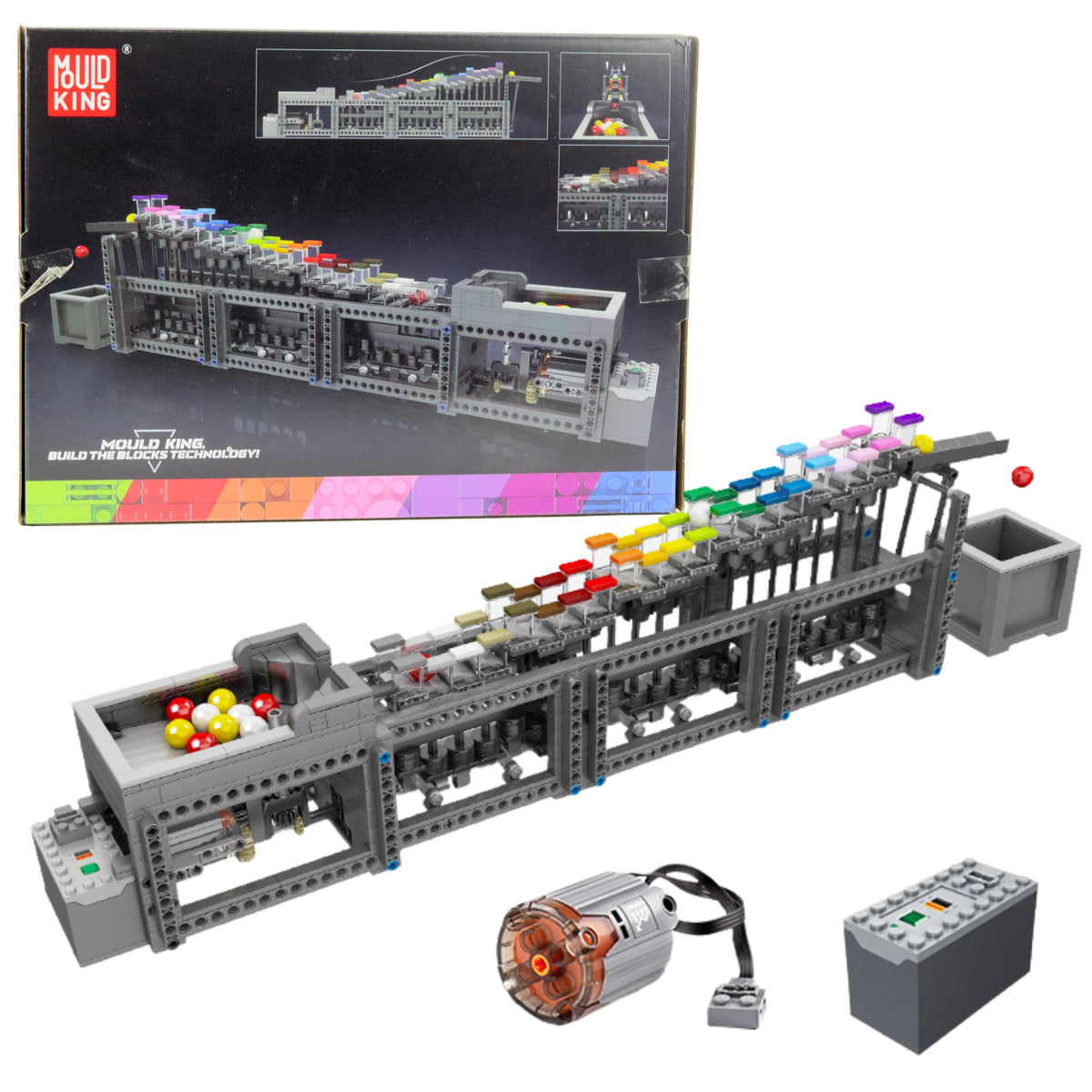 Construction Blocks Ball Track With Electric Motor 1038 Pcs.
