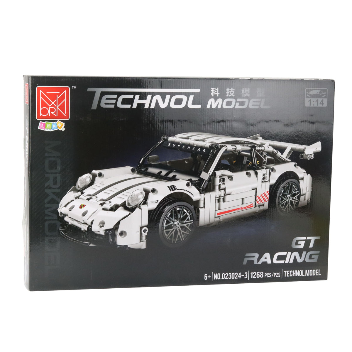 Building Blocks Gt Racing Car White 1:14 1268 Pcs.
