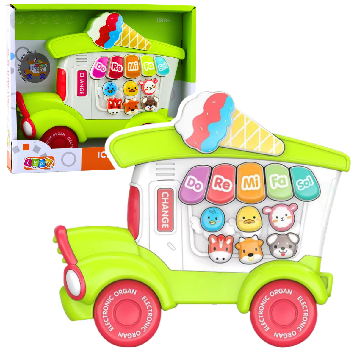 Educational Electric Piano For Toddlers Ice Cream Parlor Green