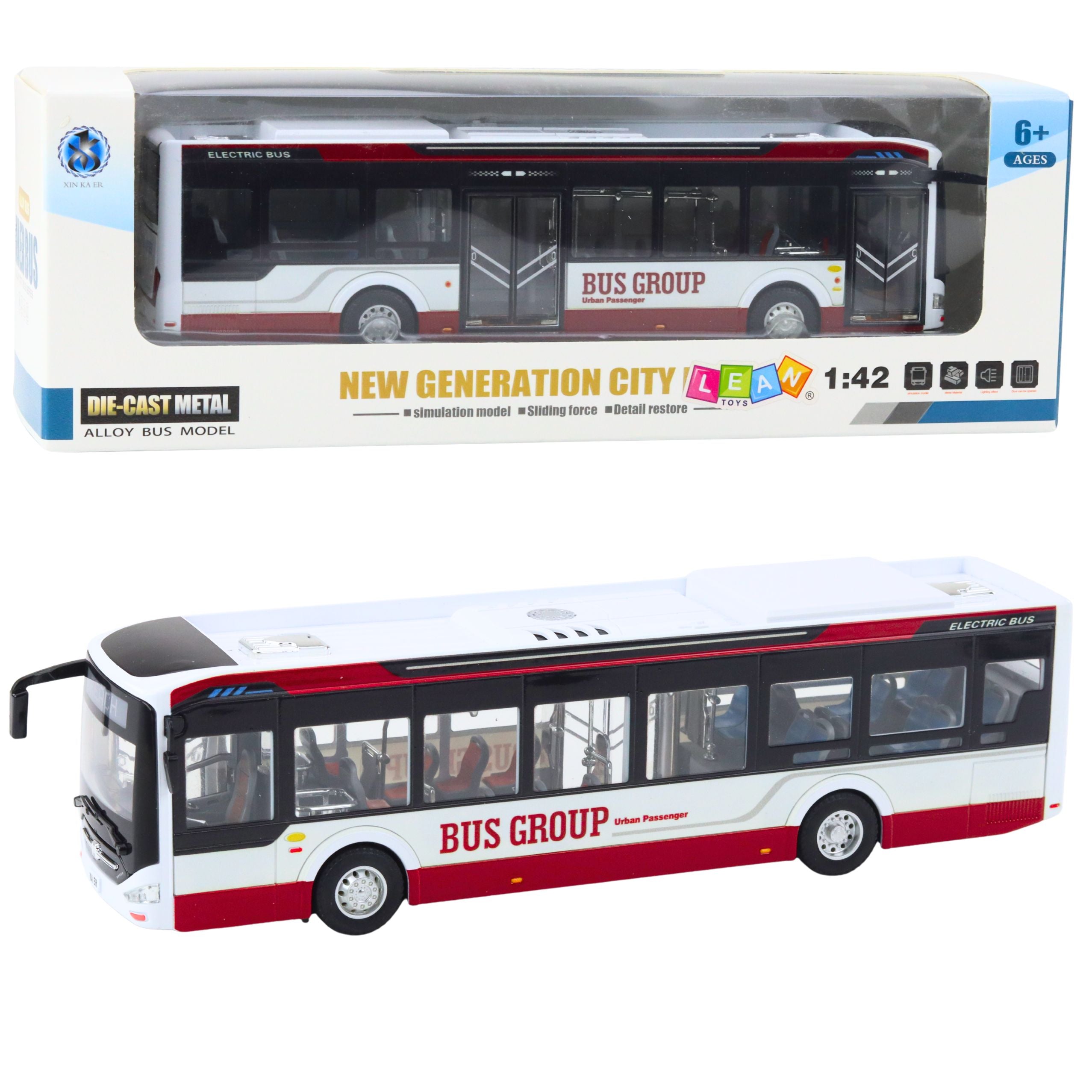 Metal City Bus With Sound And Lights 1:42