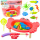 Fishing Set: Crab Table 10 Fish Fishing Rod Strainer Pink