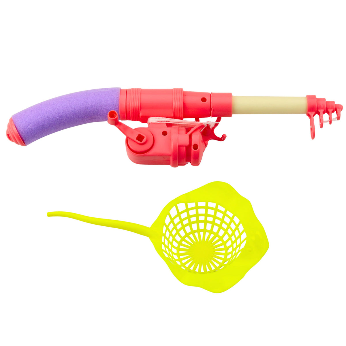 Fishing Set: Crab Table 10 Fish Fishing Rod Strainer Pink