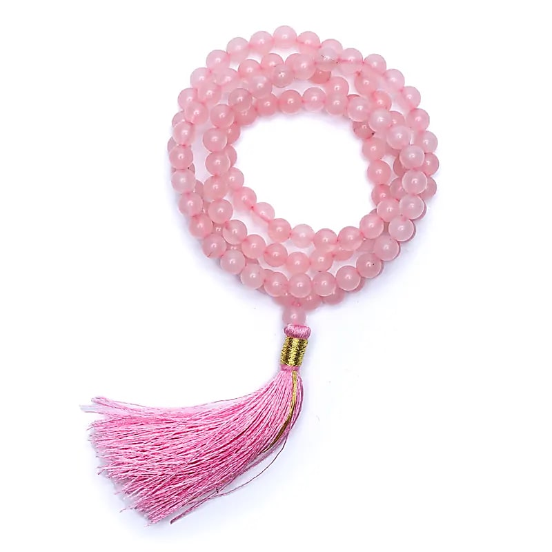 Mala Rose Quartz Aa Quality 108 korálků + Brokátový sáček - 0,6 cm