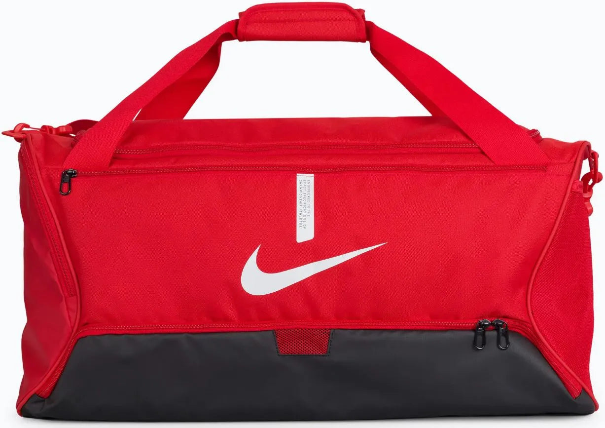 Mála nike acadamh foireann duffel meán 60l dearg dearg