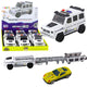 Police Off-road Car With Friction Drive Opening Track White