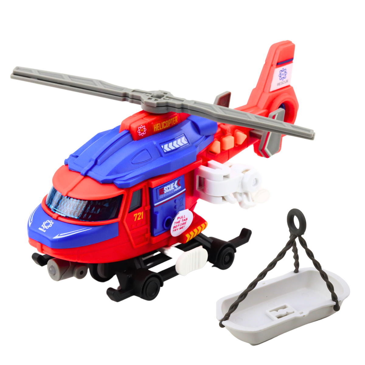 Rescue Helicopter Stretcher Hook Winch Drive Lights Sounds Mix