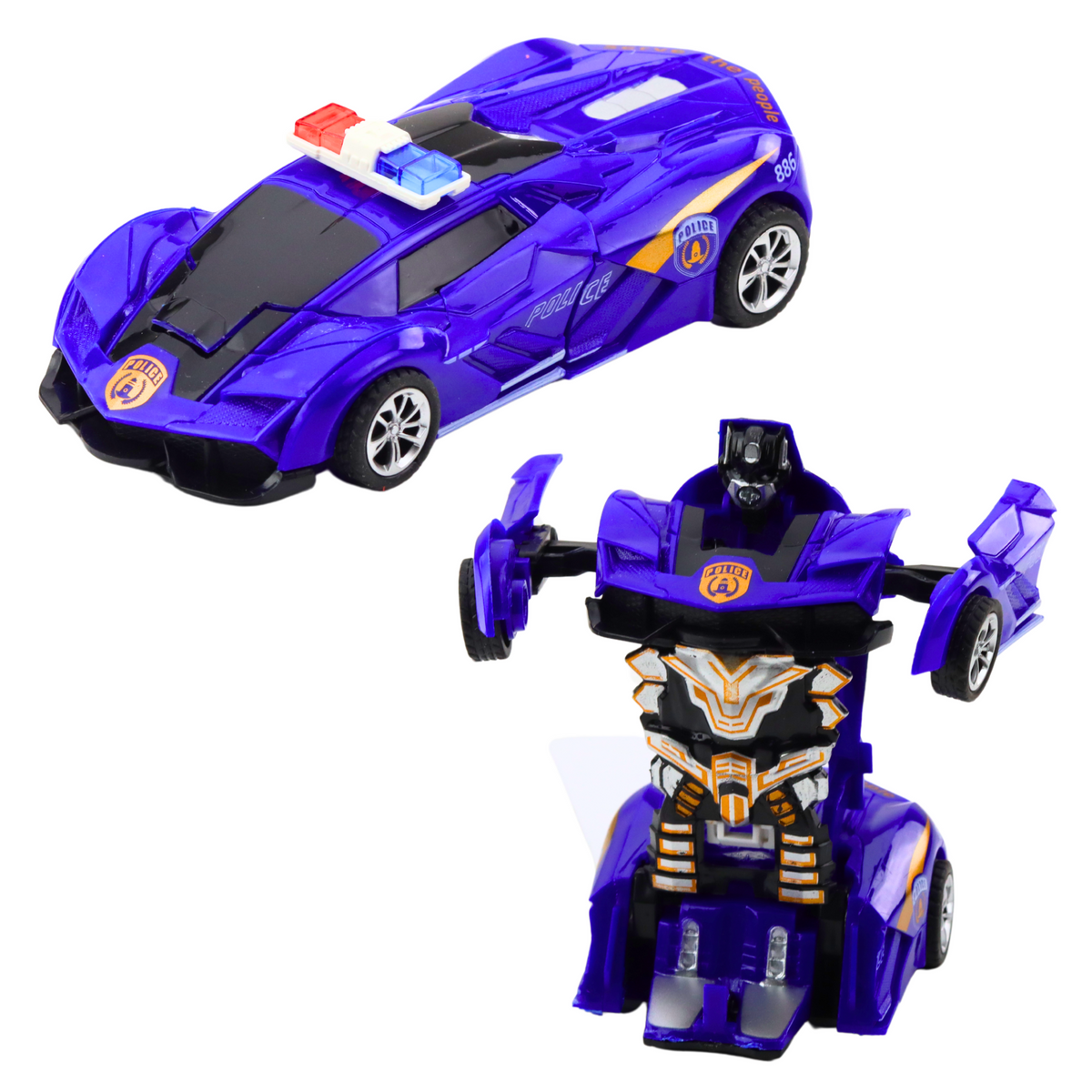 Auto Robot 2in1 Sports Police Car Drive Mix