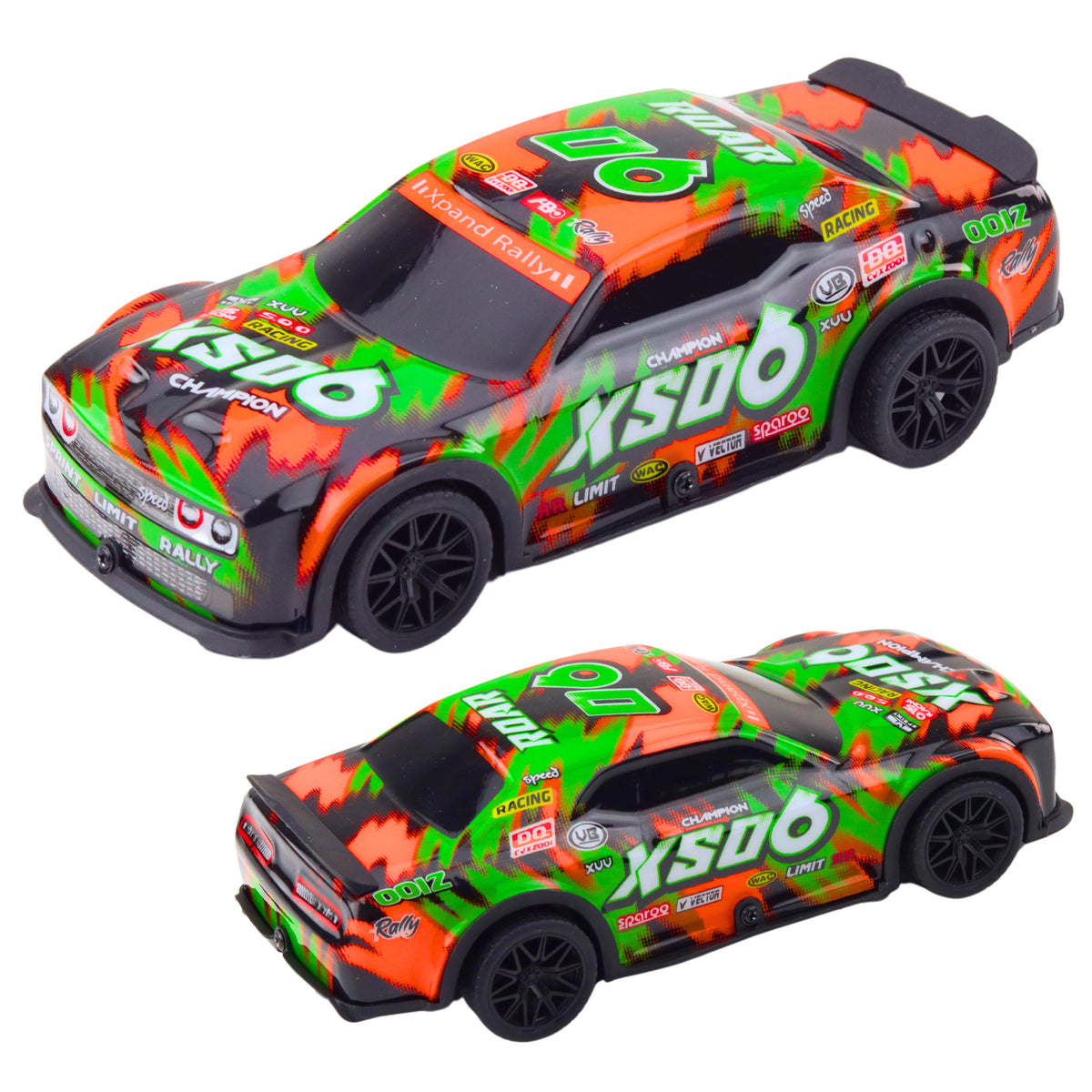 Xs06 Race Car Drive Lights Sounds Orange Blue