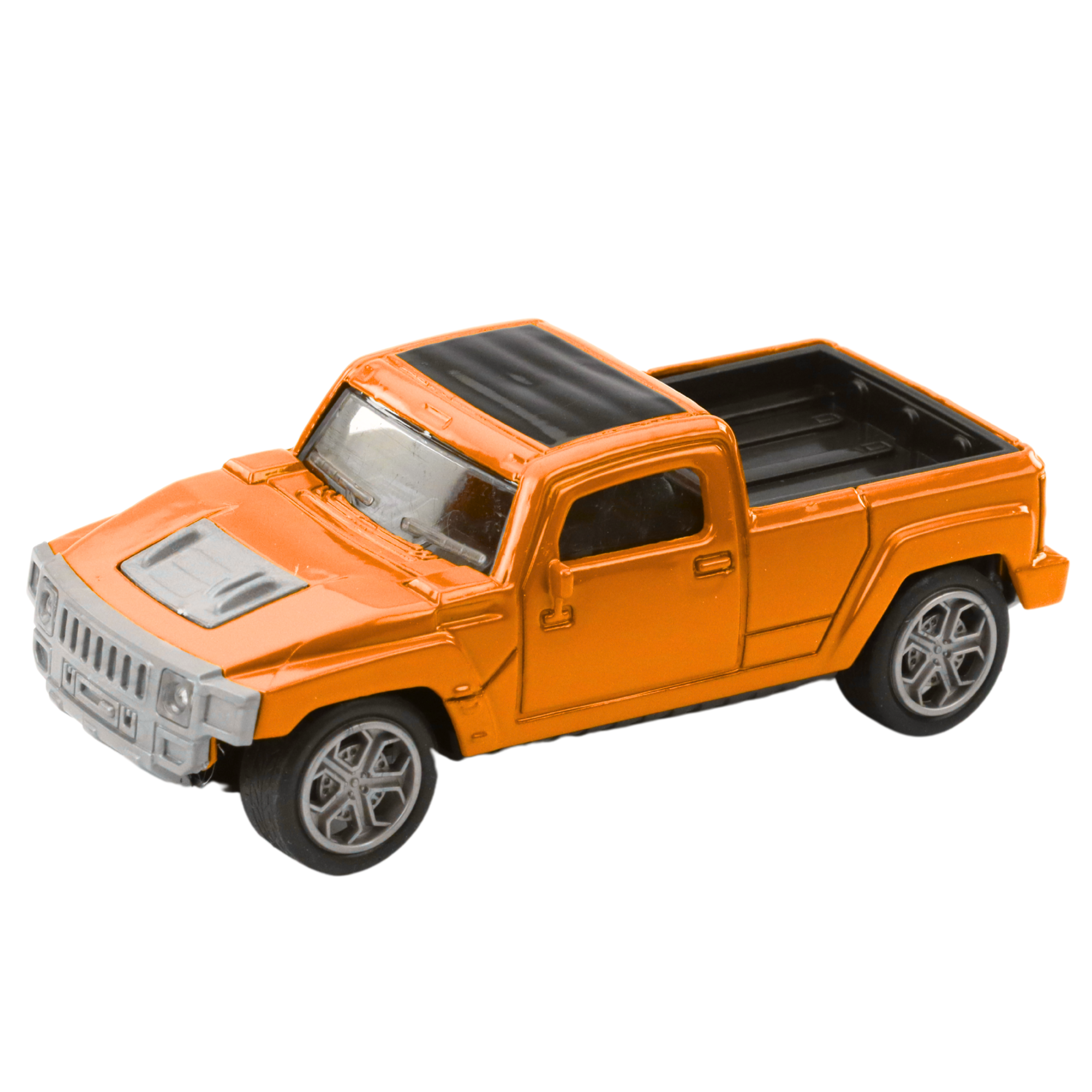 Set Of Metal Car With Camper Trailer Orange